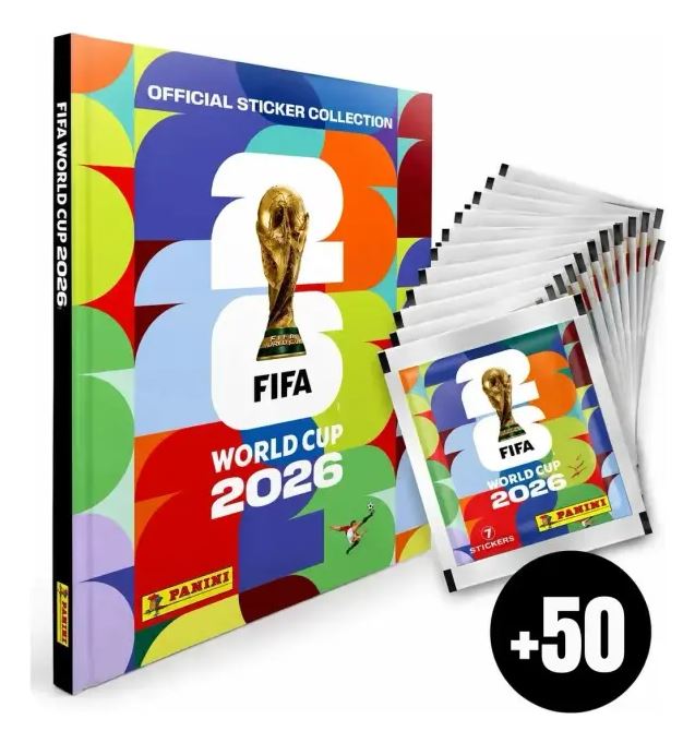 Álbum Panini FIFA World Cup 2026 Tapa Dura Original + 50 SOBRES