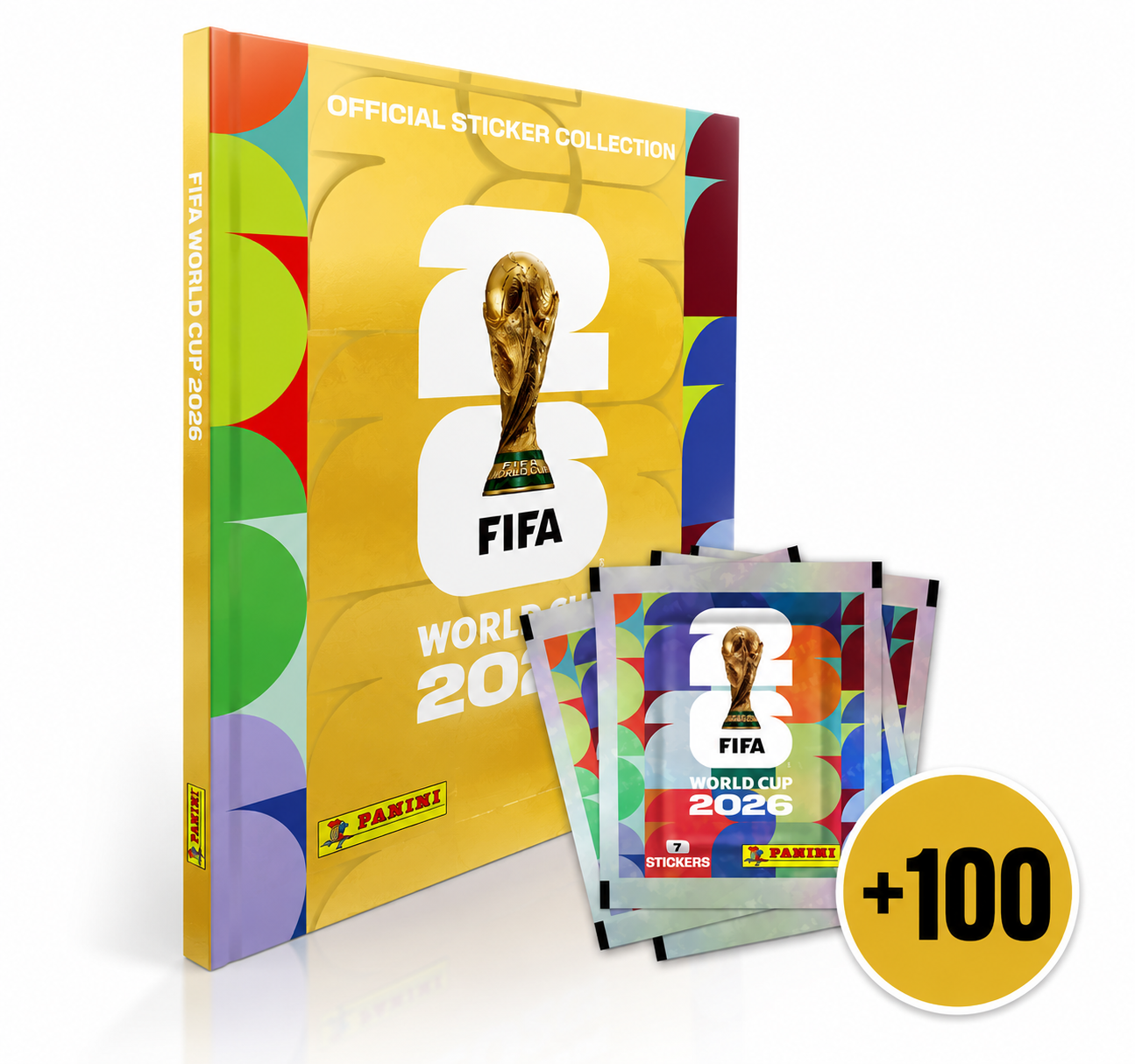 Álbum Panini FIFA World Cup 2026 Tapa Dura Dorado Original + 100 SOBRES